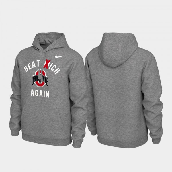 Ohio State Buckeyes Men's Heathered Gray Pullover Local Phrase College Football Hoodie 2404ZAUY7